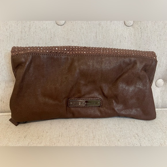 BCBG generation leather studded clutch - zipper pocket with magnetic closure - Picture 2 of 5